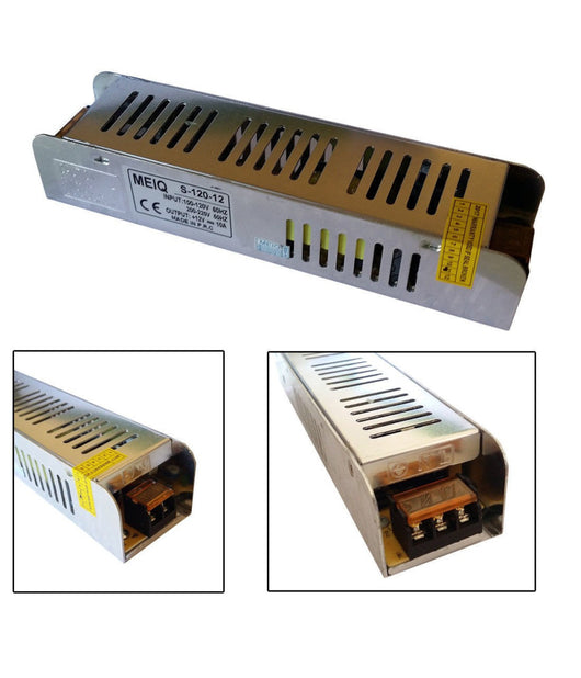 Trasformatore Alimentatore Stabilizzato Slim 220v-12v 10a 120w Trimmer 10a 12v         