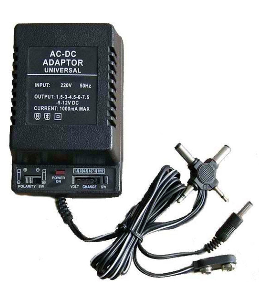 Trasformatore Alimentatore Universale 1000ma Da 1.5v A 12v Ac Dc Connettori Ita         