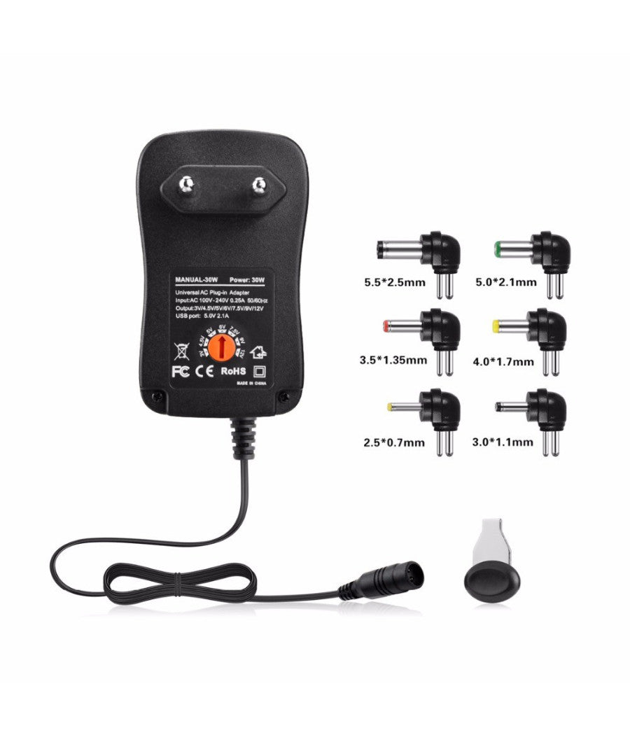 Trasformatore Alimentatore Universale 500ma 5 A 12v 8 Adattatori Potenza 45w Usb         