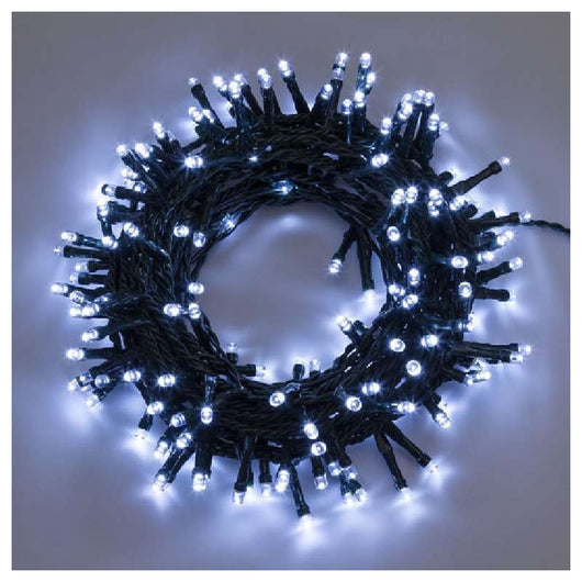 Catena Minilucciole 500 Led luce Bianca 22 Metri 8 Giochi Luce Lotti