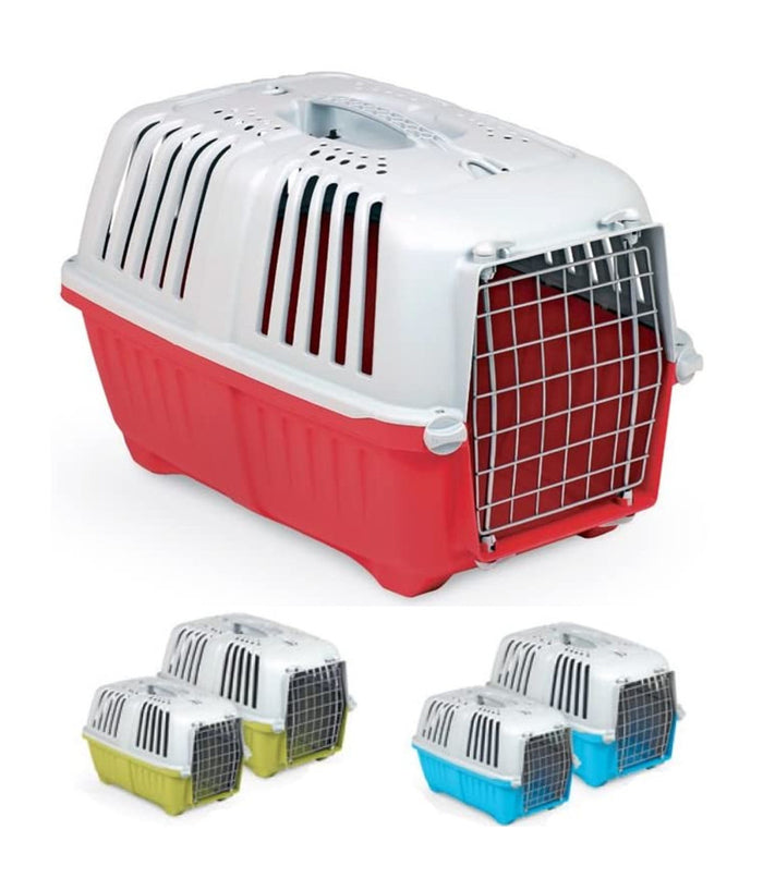 Trasportino Con Griglia In Metallo Per Cani E Gatti Da Viaggio 48 X 33 X 32 Cm         