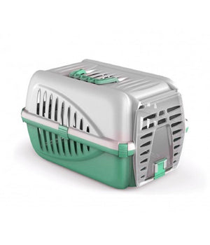 Trasportino In Plastica Per Animali Panzer Made In Italy 50 X 33 X 21 Cm  Verde       