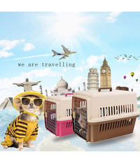 Trasportino Per Animali Gatto Cane Borsa Viaggi Portatile Traspirante 81x60x59cm         