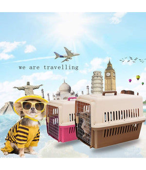 Trasportino Per Animali Gatto Cane Borsa Viaggi Portatile Traspirante 81x60x59cm         