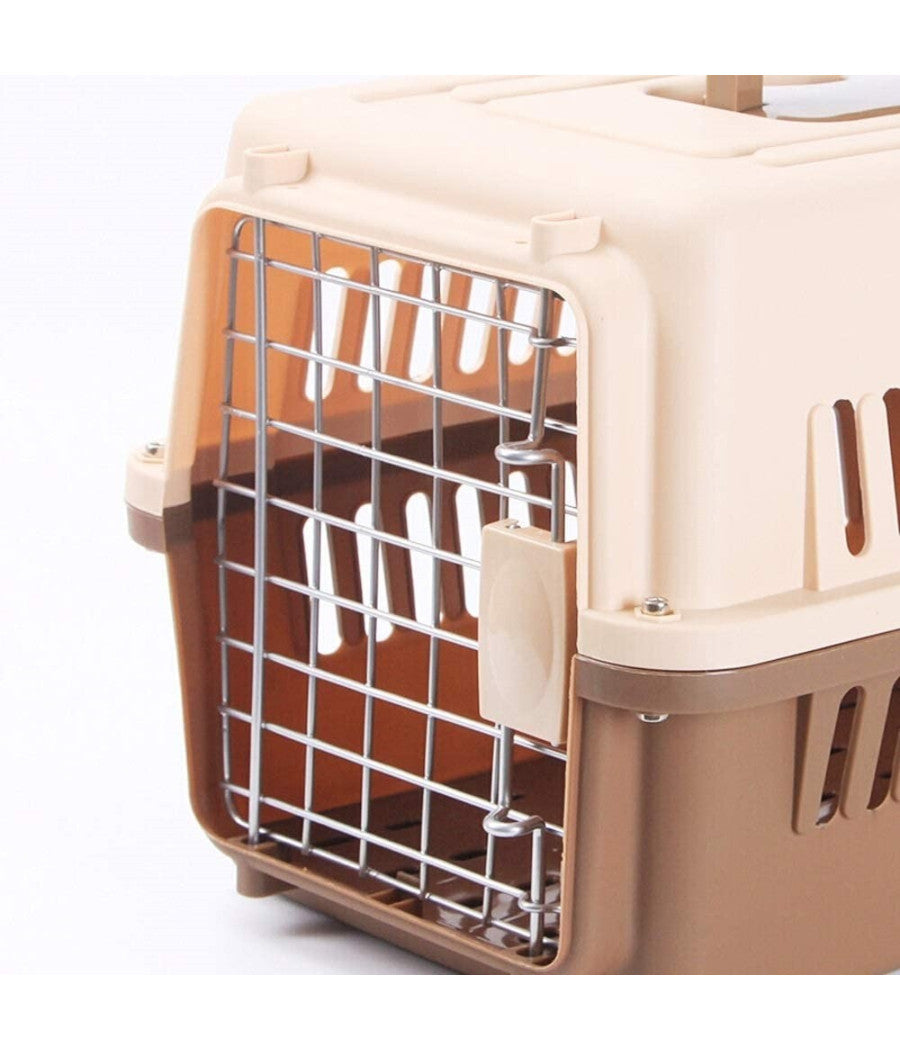 Trasportino Per Animali Gatto Cane Borsa Viaggi Portatile Traspirante 81x60x59cm         