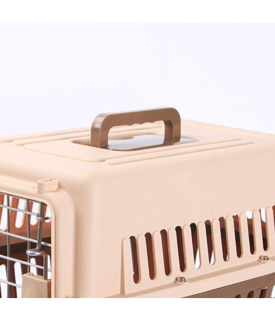 Trasportino Per Animali Gatto Cane Borsa Viaggi Portatile Traspirante 81x60x59cm         