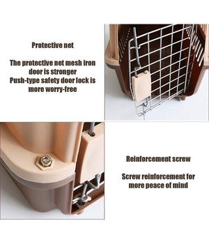 Trasportino Per Animali Trasporto Gatti Cani Gabbia Viaggio Portatile 66x47x46cm         