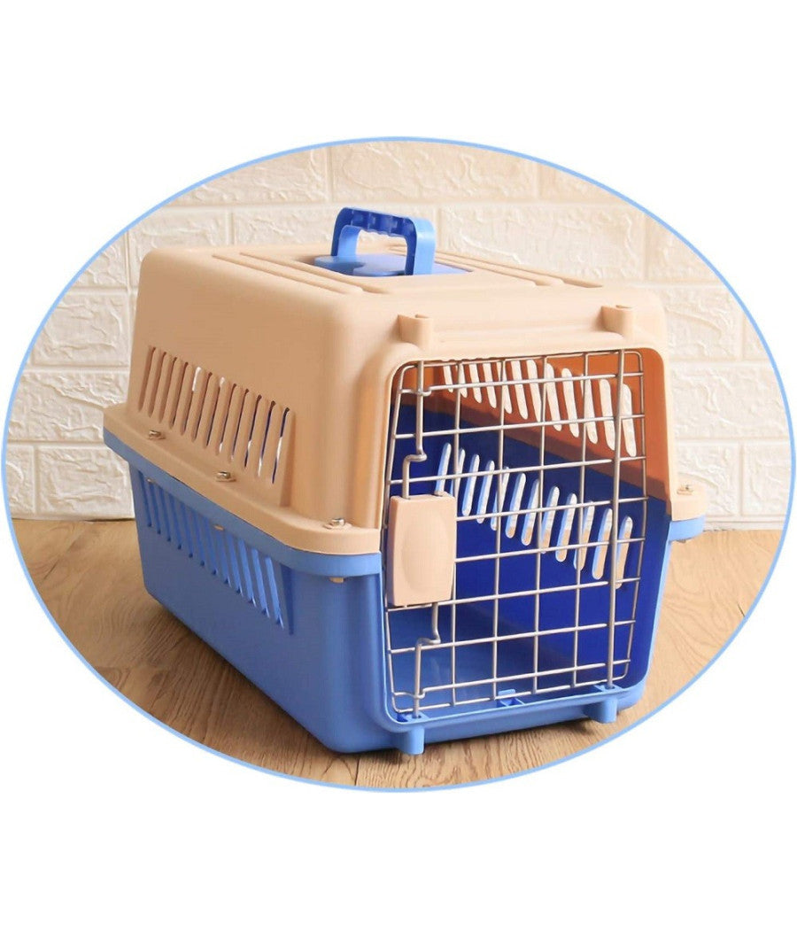 Trasportino Per Animali Trasporto Gatti Cani Gabbia Viaggio Portatile 66x47x46cm         