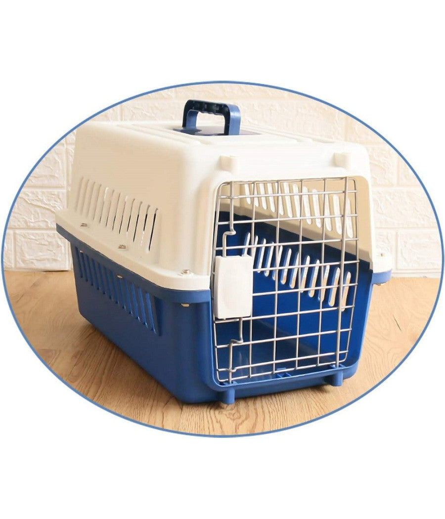 Trasportino Per Animali Trasporto Gatti Cani Gabbia Viaggio Portatile 66x47x46cm         