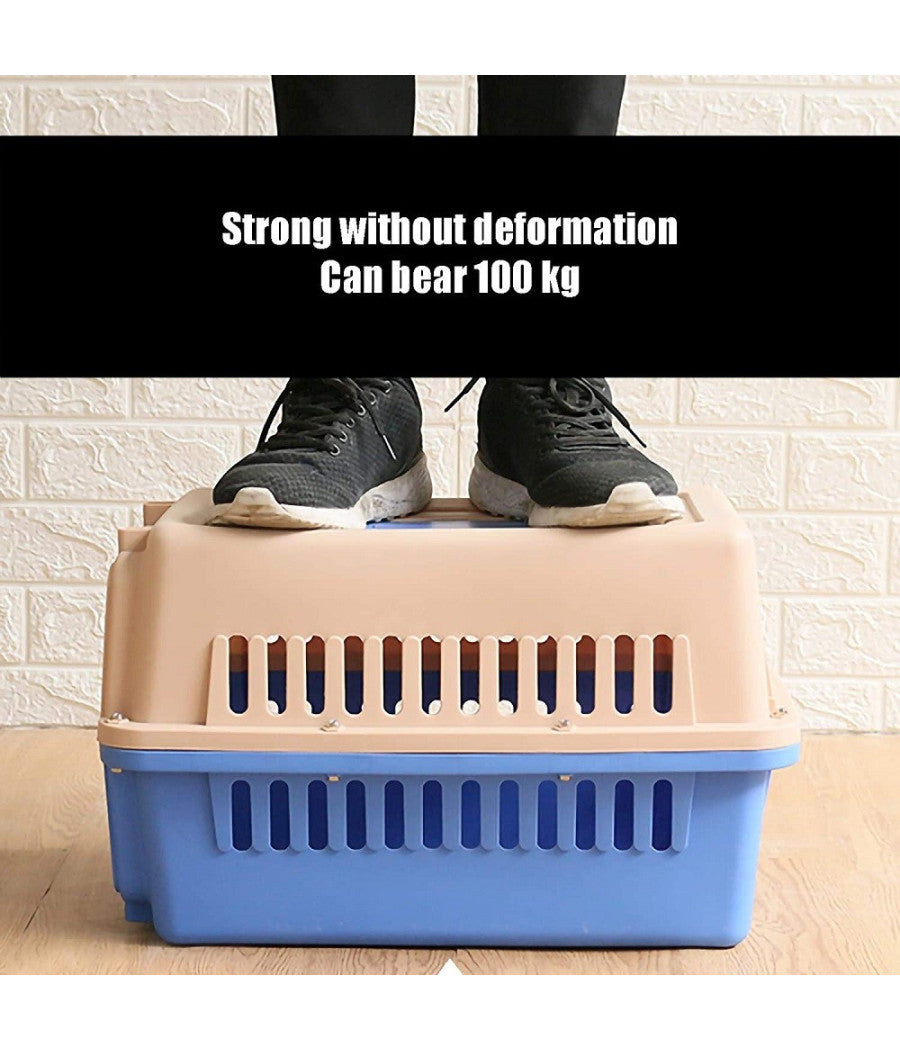 Trasportino Per Animali Trasporto Gatti Cani Gabbia Viaggio Portatile 66x47x46cm         