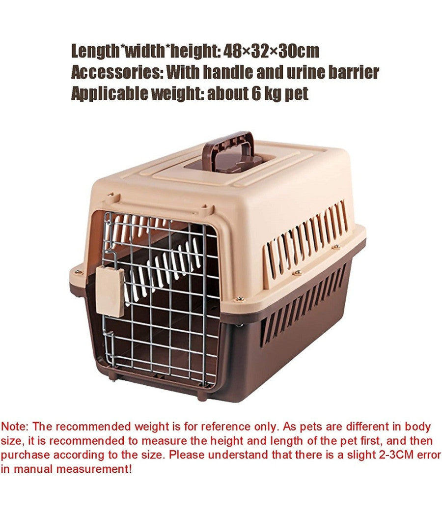 Trasportino Per Animali Trasporto Gatti Cani Gabbia Viaggio Portatile 66x47x46cm         