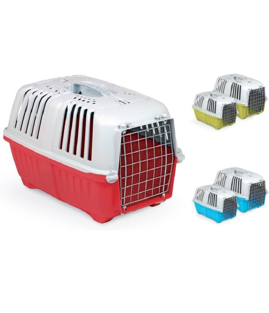 Trasportino Pratiko Metal Da Viaggio Porta Metallica Per Cani Gatti 48x31,5x33cm         