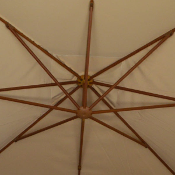 Ombrellone Trastevere ecrù - legno rovere con luci LED