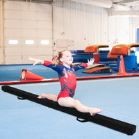 Trave 210 cm pieghevole da ginnastica con solida base di legno, Trave di equilibrio portatile con maniglie Nero-Sbarre e travi da ginnastica
