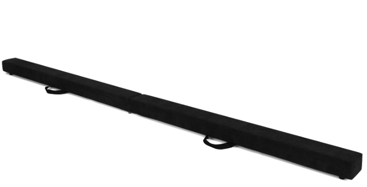Trave 210 cm pieghevole da ginnastica con solida base di legno, Trave di equilibrio portatile con maniglie Nero-Sbarre e travi da ginnastica