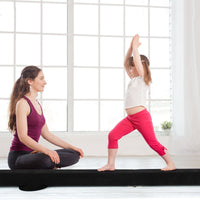 Trave 210 cm pieghevole da ginnastica con solida base di legno, Trave di equilibrio portatile con maniglie Nero-Sbarre e travi da ginnastica