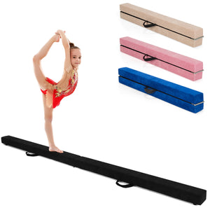 Trave 210 cm pieghevole da ginnastica con solida base di legno, Trave di equilibrio portatile con maniglie Nero-Sbarre e travi da ginnastica