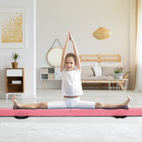 Trave da equilibrio pieghevole in schiuma per bambini adolescenti, Trave ginnastica a pavimento con maniglia Rosa-Tappetini ginnastica e yoga
