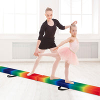 Trave da equilibrio pieghevole in schiuma per bambini adolescenti, Trave ginnastica a pavimento con maniglia Arcobaleno-Tappetini ginnastica e yoga