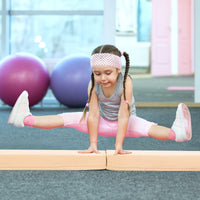 Trave di equilibrio pieghevole con copertura in suede rimovibile e fondo antiscivolo-Trave di ginnastica per bambini Giallo terroso