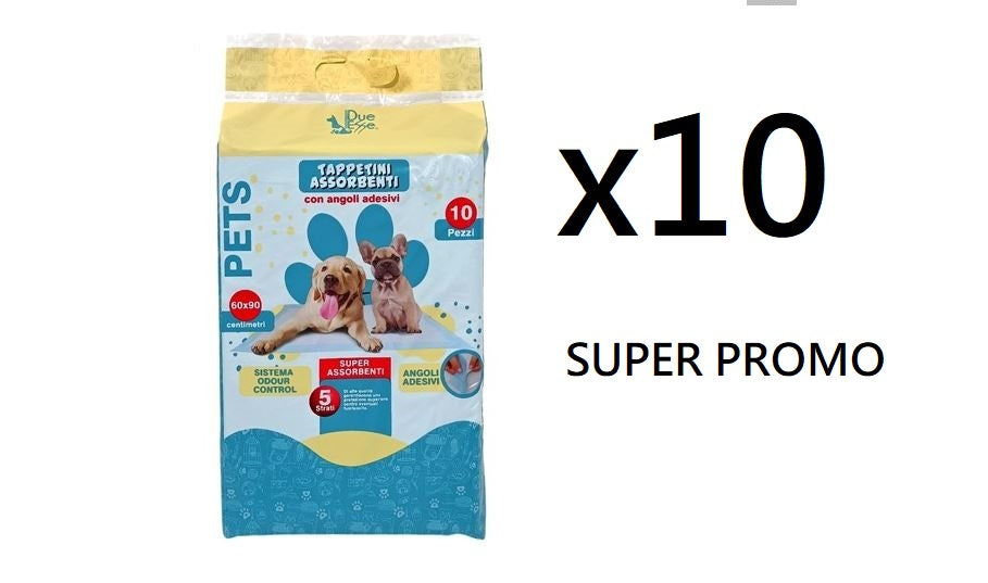 Traversine Cani 60x90 100 Pezzi Tappetini Igienici per Cani e Gatti Multiuso (100 pz 60X90 cm) Tappetini per l'addestram