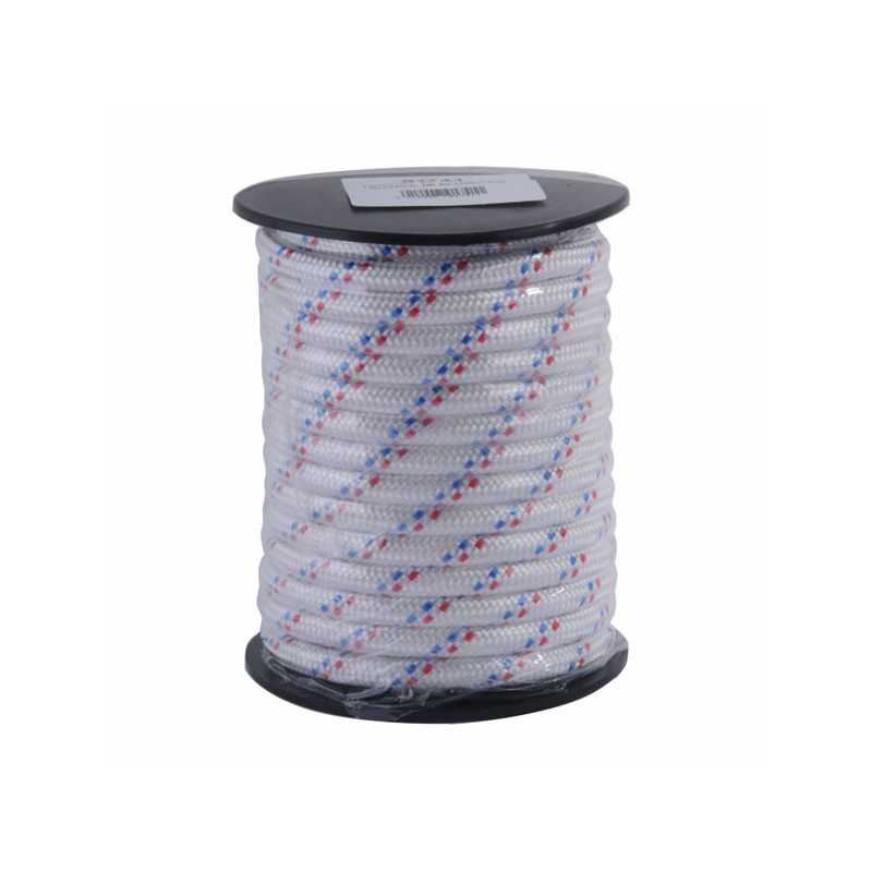 Treccia Pp mm 8 m 15 Bianca Fili Blu/Rossi