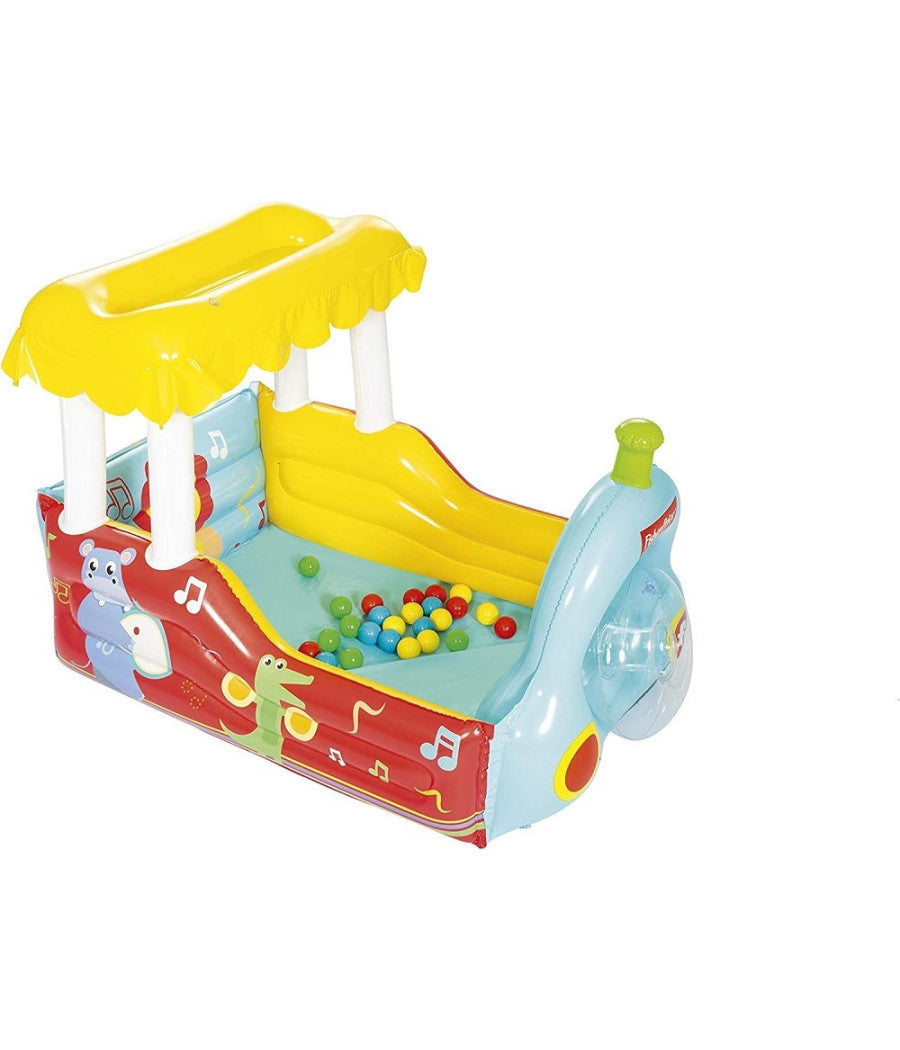 Trenino Gonfiabile Per Bambini 2 Anni+ Play Center 132x94x89cm Con Palline 93537         