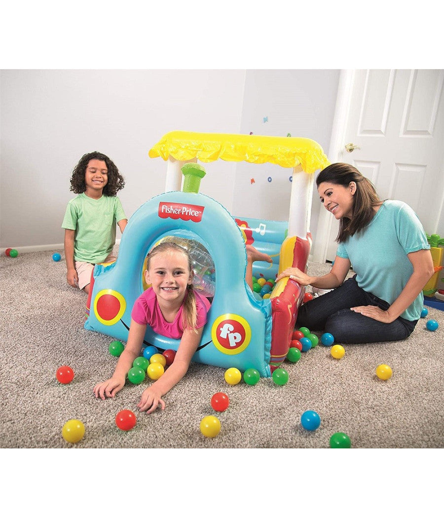 Trenino Gonfiabile Per Bambini 2 Anni+ Play Center 132x94x89cm Con Palline 93537         