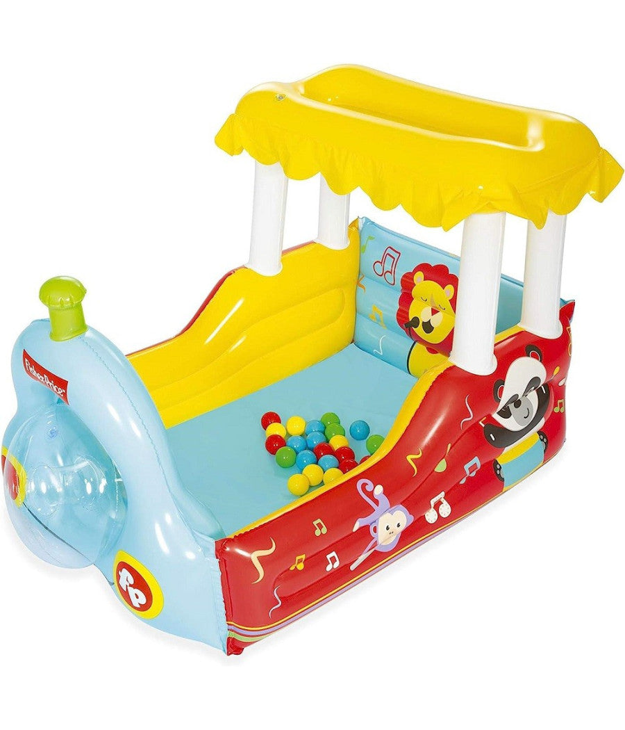Trenino Gonfiabile Per Bambini 2 Anni+ Play Center 132x94x89cm Con Palline 93537         
