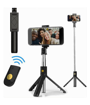Treppiede 3in1 Selfie Stick Bluetooth Asta Estensibile Con Telecomando Portatile         