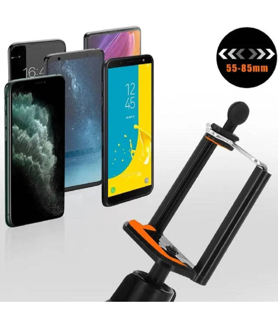 Treppiedi Da Tavolo Con Luce Led 3 Intensità  Girevole 360° Per Smartphone Hd3274         