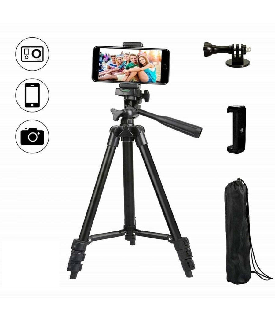 Treppiedi Universale Alluminio Tripode Cavalletto 102cm Smartphone Fotocamera         