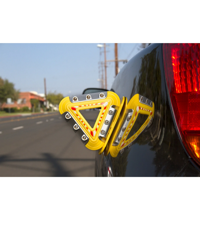 Triangolo Di Emergenza Per Auto A 9 Led Ricaricabile Segnale Pericolo Magnetico         