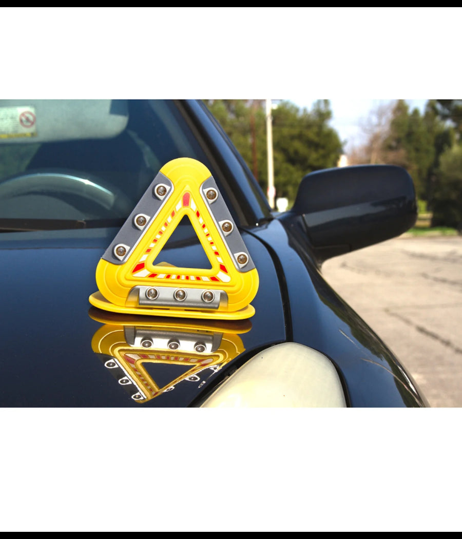 Triangolo Di Emergenza Per Auto A 9 Led Ricaricabile Segnale Pericolo Magnetico         