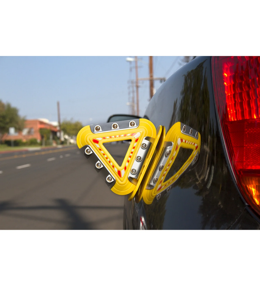 Triangolo Di Emergenza Per Auto A 9 Led Ricaricabile Segnale Pericolo Magnetico         
