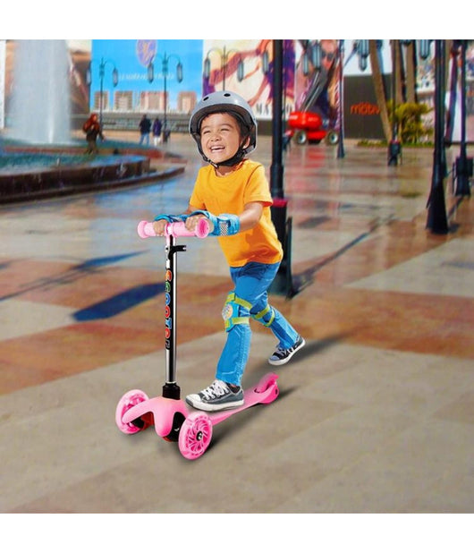 Monopattino 3 Ruote Per Bambino/bambina Altezza Regolabile Con Luci Led E Freno         