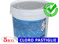 Cloro in Pastiglie 5 Kg per Pulizia Acqua Piscina Tricloro 90/200 90%