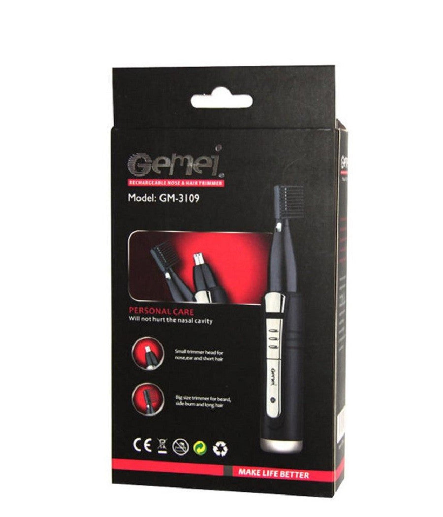 Trimmer Rifinitore 2 In 1 Elettrico Batteria Ricaricabile Per Barba Naso Gm-3109         