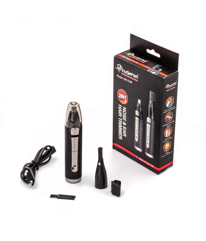 Trimmer Rifinitore 2 In 1 Elettrico Batteria Ricaricabile Per Barba Naso Gm-3109         