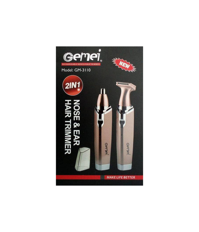 Trimmer Rifinitore A Batteria Gm-3110 Rasoio Capelli Naso Ricaricabile 2 In 1         