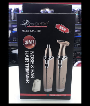 Trimmer Rifinitore A Batteria Gm-3110 Rasoio Capelli Naso Ricaricabile 2 In 1         