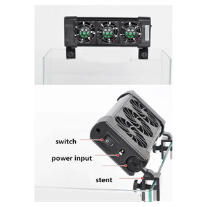 Trade Shop - Tripla Ventola Di Raffreddamento Per Acquario 3 Ventole 12 Volt 0.5a 50mm Fs-603         