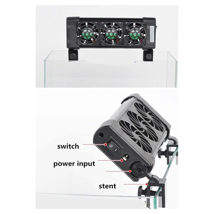 Trade Shop - Tripla Ventola Di Raffreddamento Per Acquario 3 Ventole 12 Volt 0.5a 50mm Fs-603         