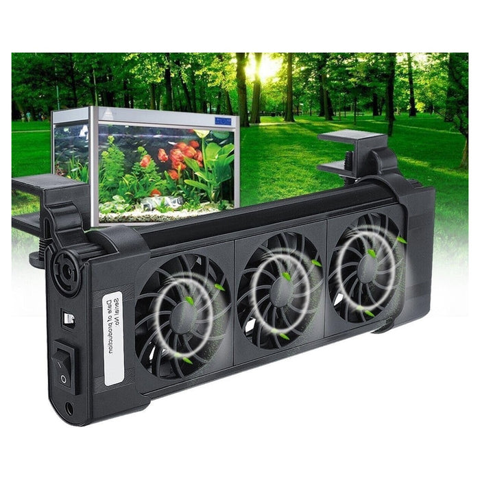 Trade Shop - Tripla Ventola Di Raffreddamento Per Acquario 3 Ventole 12 Volt 0.5a 50mm Fs-603         