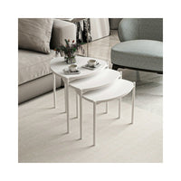 Tris tavolini da salotto Lenny colore bianco