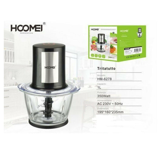 Trade Shop - Tritatutto 1 Litro 350w Robot Cucina Trita Verdure Elettrico Hoomei Hm-6278 -