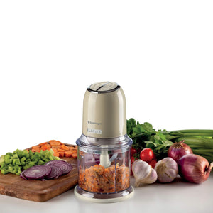 Tritatutto Vintage - 2 Velocità - 4 Lame Acciaio Inox - 400W - Beige