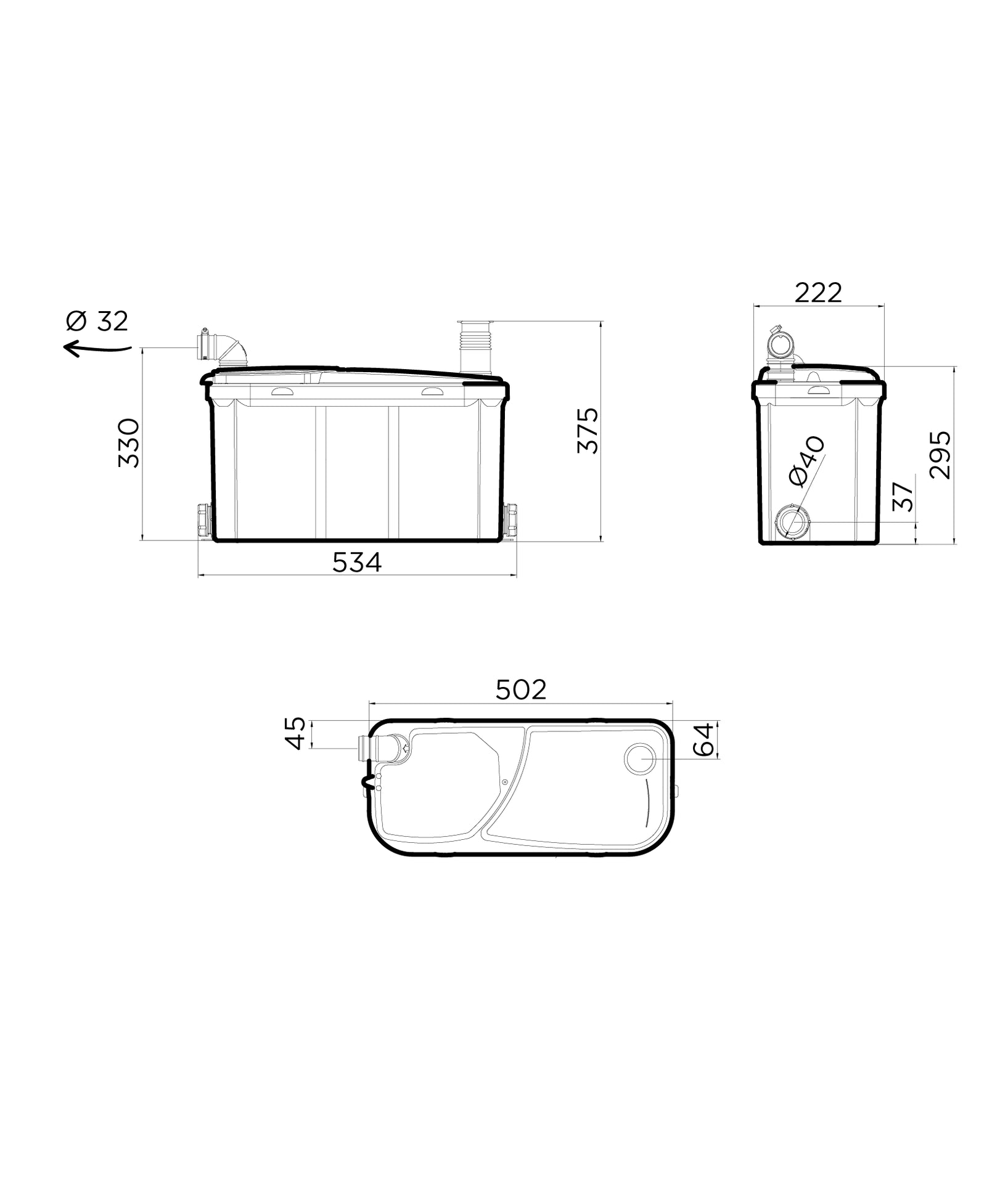 Trituratore pompa acque grigie SFA Watersan 20  ad uso intensivo - SFA