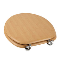 Sedile copriwater tavoletta universale linea bamboo mdf legno cerniere metallo *** tinta acero chiaro, confezione 1