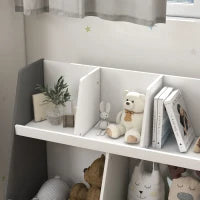 Mobile Portagiochi per Bambini a 2 Livelli con 5 Scomparti in Legno, 80x34x79cm, Grigio
